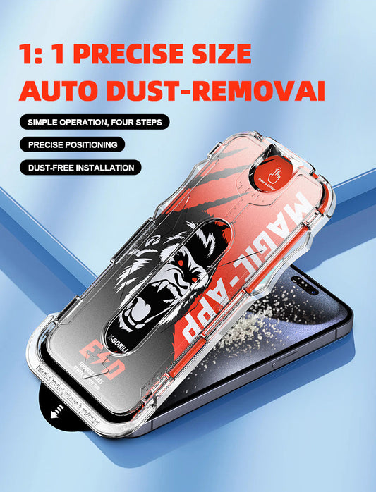 Martzilla Premium Screen Protector 9H Tempered Glass with Easy Magic Application Kit | Auto Dust Removal | Easy Installation Kit | (Pack of 1)