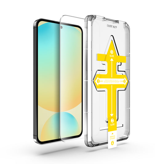 MartZilla Premium Screen Protector 9H Tempered Glass with Easy App Kit For SAMSUNG Galaxy S24 FE 5G | 2.5D Round Edge | Oleophobic Coating | Scratch Proof | Easy Installation Kit | (Pack of 1)