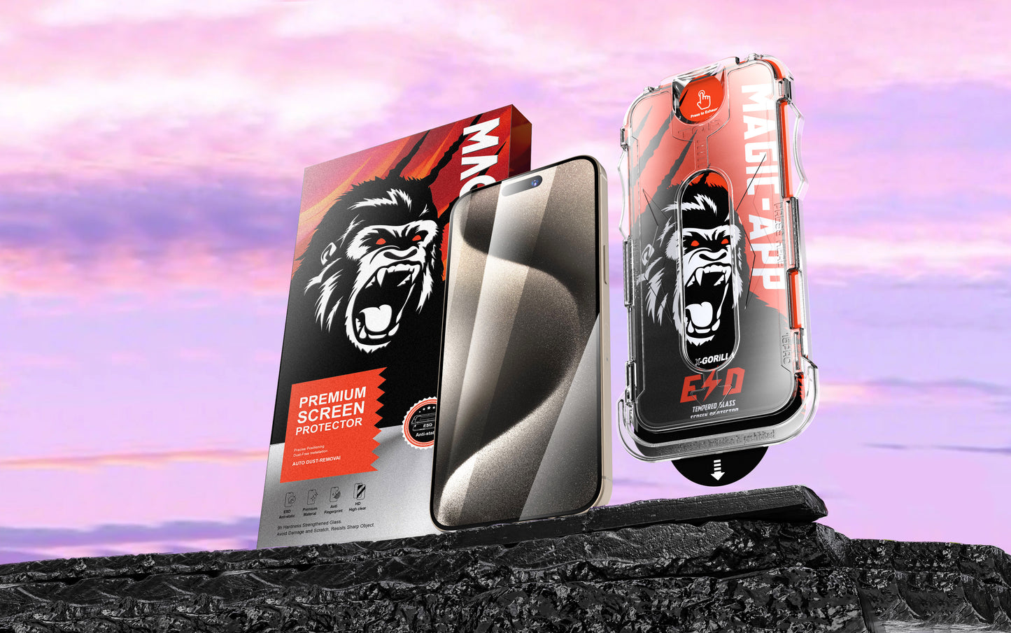 Martzilla Premium Screen Protector 9H Tempered Glass with Easy Magic Application Kit | Auto Dust Removal | Easy Installation Kit | (Pack of 1)