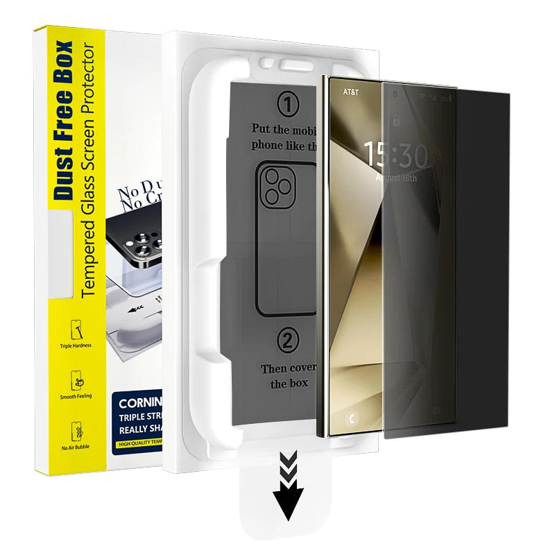 Martzilla Borderless Privacy Tempered Glass Guard With Dust Removal  Kit for Samsung Galaxy (Pack of 1)